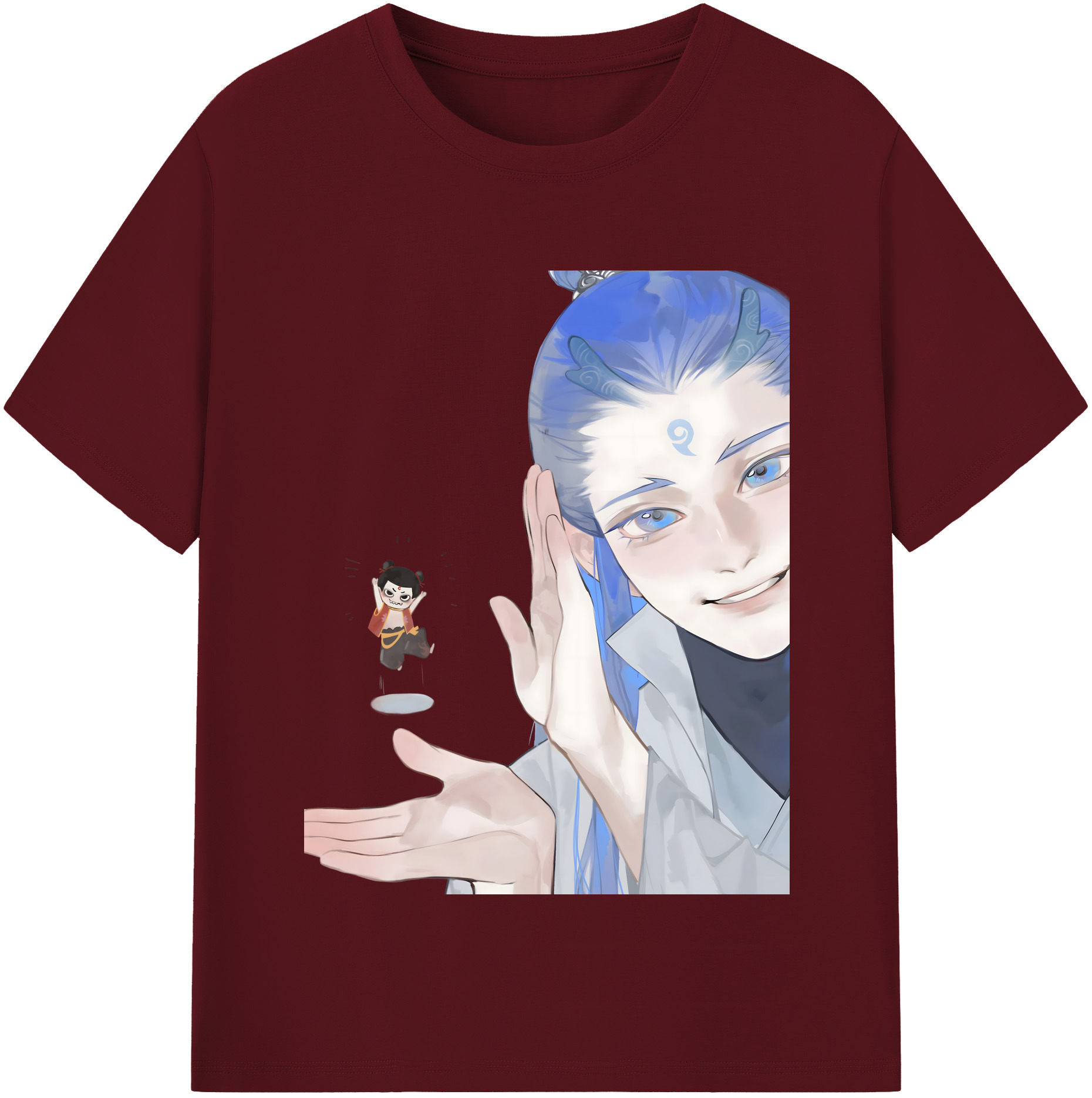 （画像用） Ne Zha 2 ナタ 魔童の大暴れ 綿100％半袖Tシャツ（フロントプリント）